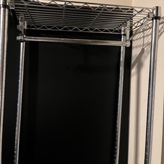 キャスター付　収納ラック　ハンガーラック　スチールラック　横60cm　アルミラック　3段　ポール　　の画像