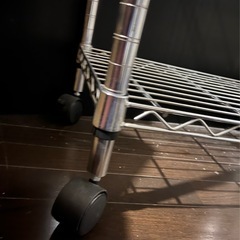 キャスター付　収納ラック　ハンガーラック　スチールラック　横60cm　アルミラック　3段　ポール　　の画像