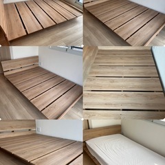 美品 セミダブル ベッドフレーム LOWYA マットレス付き 幅140の画像