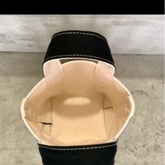 かわいいミニトートバッグ　アイボリー×ブラック　レトロ　の画像