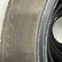 215/60r17 96H TOYO TIRES42週24年製ノーマルタイヤ2本の画像