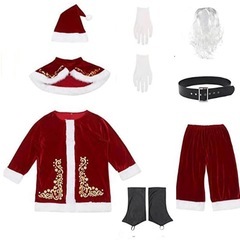 【新品】サンタクロース 衣装 8点セット 大人用 コスプレ クリスマス パーティーの画像