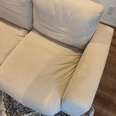 無印良品 2人掛けソファ アイボリー の画像