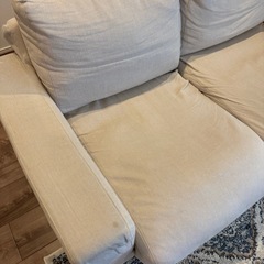 無印良品 2人掛けソファ アイボリー の画像