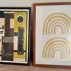 ウォールアート2点 木製額入りの画像