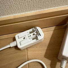 【1,000円】海外旅行用 延長コード付き 変換プラグ（2口タップ） Cタイプ対応の画像