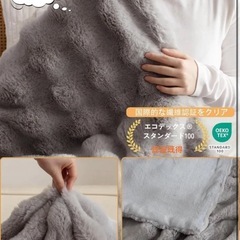 電気毛布 掛け敷き兼用 190×130cm 表兎毛調×裏フランネル リバーシブル／9段階温度・9段階タイマー／洗濯機で丸洗いOKの画像