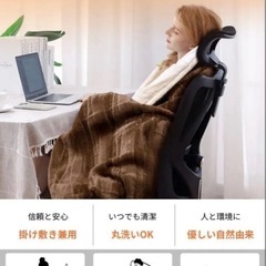 電気毛布 高級フランネル両面仕様 188×130cm 丸洗い可能 抗菌防臭の画像