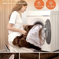 電気毛布 高級フランネル両面仕様 188×130cm 丸洗い可能 抗菌防臭の画像