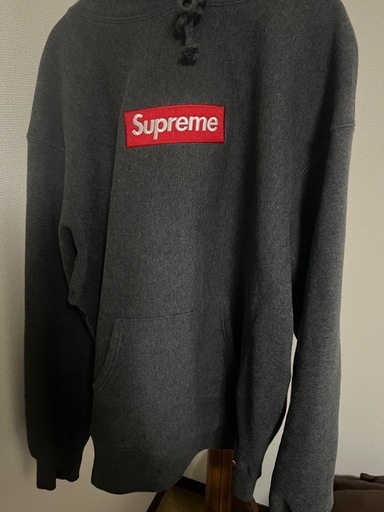 21AW シュプリーム パーカー Box Logo ボックスロゴ Sweatshirt Hooded チャコールグレー M