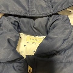 【seraph】90センチ　美品　ネイビー　リボン　フリル　ダウンの画像