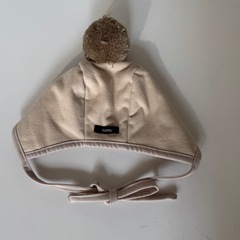 【konny】冬用ベビー帽子&離乳食スプーンセット【pigeon】の画像