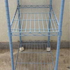 中古◆メタルラック◆３段◆水色◆ダメージありの画像