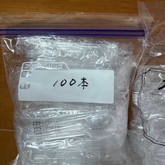 試食用 プラスチックスプーン、フォークの画像