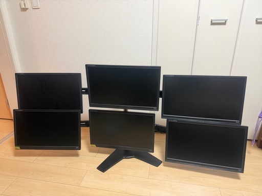 マルチモニター 6台　モニターアームセット