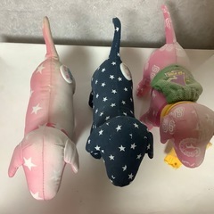 VS PINK ヴィクトリア　シークレット　ピンク　犬　ぬいぐるみ　3体　訳ありの画像