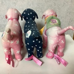 VS PINK ヴィクトリア　シークレット　ピンク　犬　ぬいぐるみ　3体　訳ありの画像