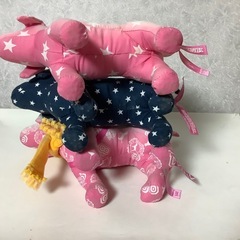 VS PINK ヴィクトリア　シークレット　ピンク　犬　ぬいぐるみ　3体　訳ありの画像