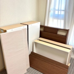 【ニトリ】シングルベットフレームダークブラウン  引き出し付きの画像