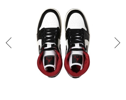 新年価格　NIKE WMS AIR JORDAN1 MID RETRO 　サイズ28cm BLACK WHITE RED