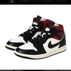 NIKE WMS AIR JORDAN1 MID RETRO 　サイズ28cm BLACK WHITE RED
の画像