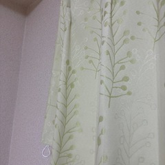 ニトリ　緑色　遮光カーテン 178cmの画像