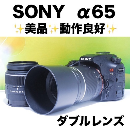 美品✨動作良好✨SONY α65 ダブルレンズセット 一眼レフ 初心者おすすめ ソニー