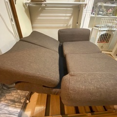 ニトリ？　ソファベッド　ブラウン　ファブリック　2人掛け　軽量　地域限定無料配送の画像