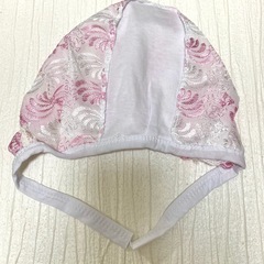 ※締切りました※■無料■【新品】ベビー用　ピンクレースボンネット/帽子　バブーシュカ　ヘアアクセの画像