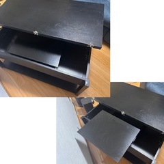 【収納大容量＆可動式】多機能ローテーブル（ブラック）の画像