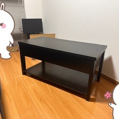 【収納大容量＆可動式】多機能ローテーブル（ブラック）の画像