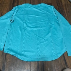 鮮やかなグリーン系の秋、春用の長袖トップスの画像