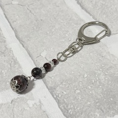  パワーストーン キーホルダー アメジスト 誕生石 銀 メンズ レディース 天然石のキーホルダー ギフトにも最適 厄除け お守りの画像