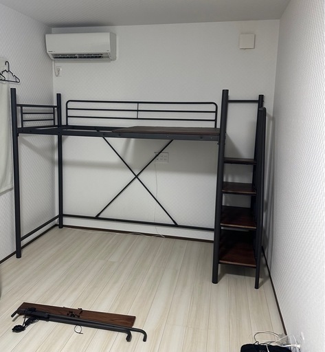 【中古美品】ロフトベッド　階段付　150kgまで