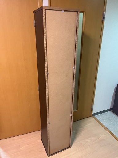 【引取済】【ミラー付きストッカー】ダークブラウン／高級感あり✨しっかりした作り／高さ170cm／取りに来られる方限定！