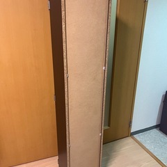 【ミラー付きストッカー】ダークブラウン／高級感あり✨しっかりした作り／高さ170cm／取りに来られる方限定！の画像