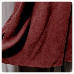 ꒰merlot꒱夢可愛い スカラップ スウェード調 ロングスカート ピンク赤系の画像