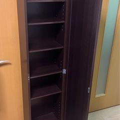 【引取済】【ミラー付きストッカー】ダークブラウン／高さ170cm／取りに来られる方限定！の画像