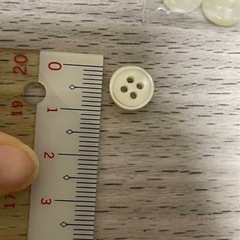 白ボタン12個、1センチ厚さ2.5ミリの画像