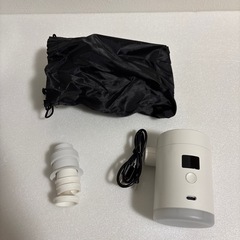 エアーポンプ 電動ポンプ 空気入れ・空気抜き5種類ノズル付きライト付＆LCD表示の画像