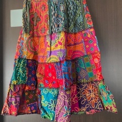 パッチワーク柄スカートの画像