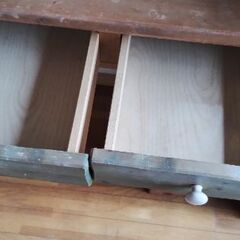 食器棚＆鏡台　グリーン　2点セットの画像