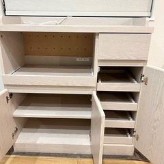 LOWYA キッチン収納 レンジ台 食器棚 キッチンカウンター 90センチの画像