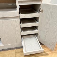 LOWYA キッチン収納 レンジ台 食器棚 キッチンカウンター 90センチの画像