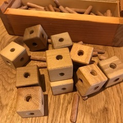 知育玩具　木製ブロック積み木の画像