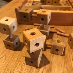 知育玩具　木製ブロック積み木の画像