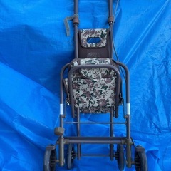 サニーウォーカー　花柄　島製作所　杖立付き　AS-3　シルバーカーの画像