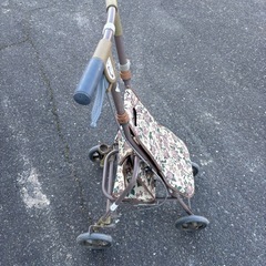 サニーウォーカー　花柄　島製作所　杖立付き　AS-3　シルバーカーの画像