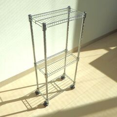 ワイヤーシェルフ３段（幅15cm）【小金井市民限定】（小金井市再生家具）品番：11-01-06 ※新規優先の画像