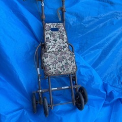 サニーウォーカー　花柄　島製作所　杖立付き　AS-3　シルバーカーの画像